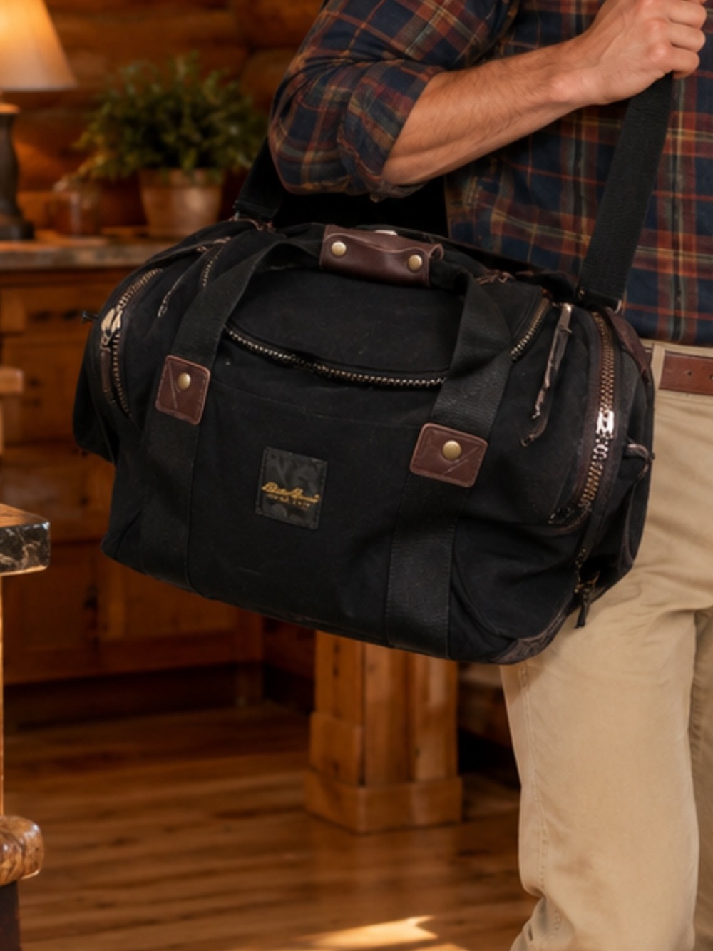Eddie Bauer Black Canvas Duffle Bag
